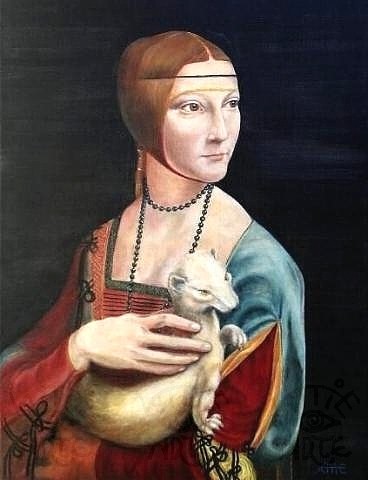 Die Dame mit dem Hermelin - nach Leonardo da Vinci von KATTIE - Kerstin Eisold